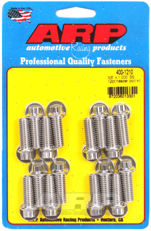 ARP 400-1210 3/8in x 1.000 SS 12pt Header Bolt Kit