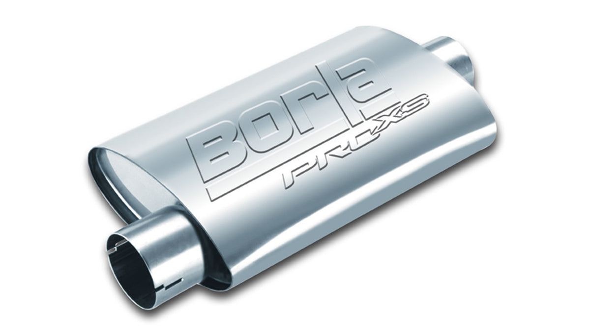 Borla 400484 ProXS Muffler 2.5 in Center In / Offset Out Oval 19 in Body Notched