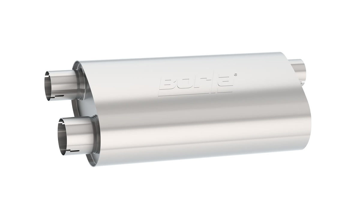 Borla 400499 ProXS Transverse Flow Muffler 3 in Inlet / 2.5 in Dual Outlet Notched Oval