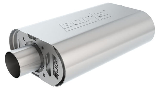 Borla 400849 CrateMuffler S-Type Oval Muffler 2.25 in Offset / Center (14 x 4.35 x 9 in) for Small Block Chevrolet 283/327/350