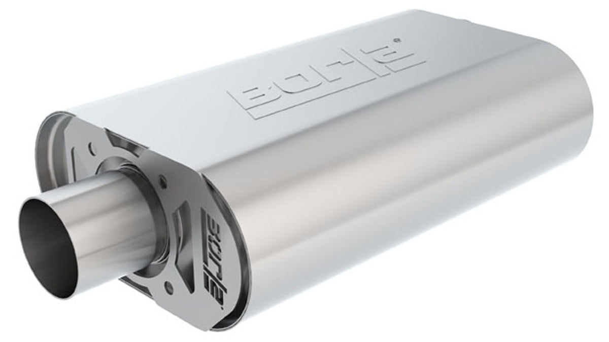 Borla 400851 CrateMuffler Muffler 2.5 in Offset Inlet / Center Outlet for Big Block Chevrolet 396/402/427
