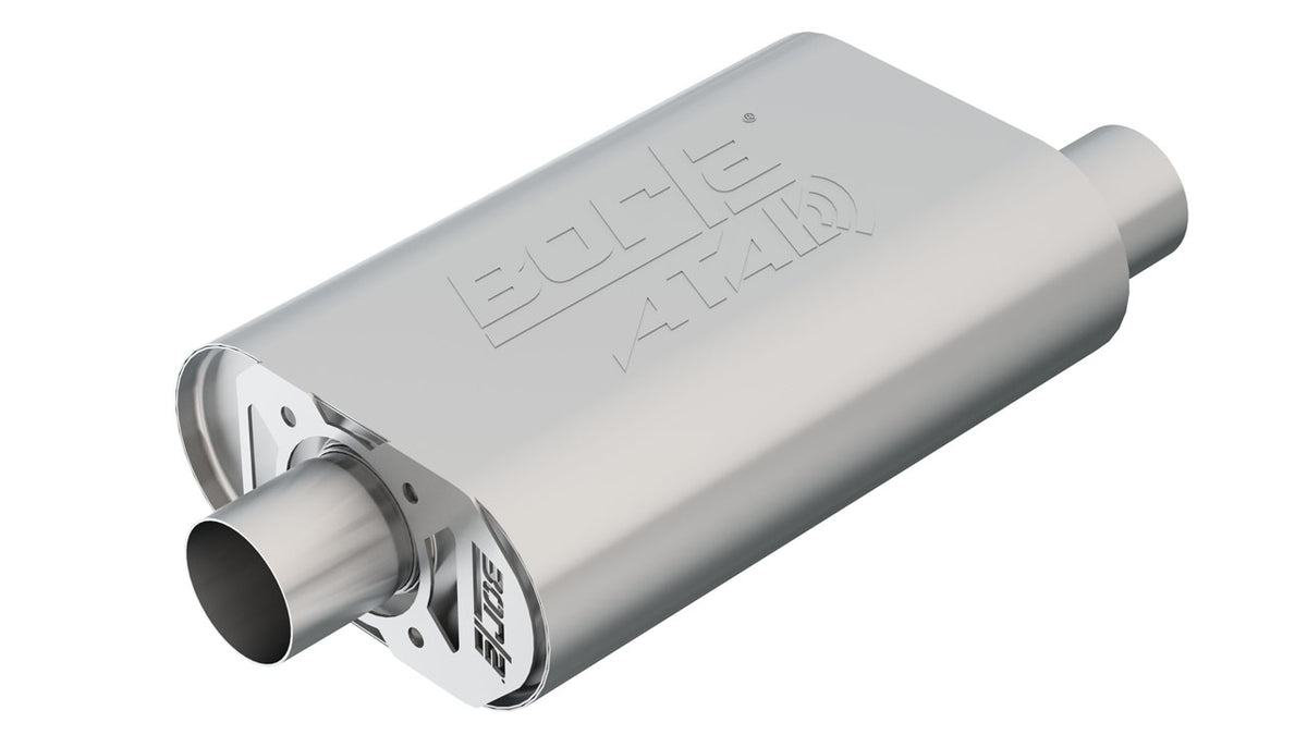 Borla 400852 CrateMuffler ATAK Oval Muffler 2.5 in Offset / Center (14 x 4.35 x 9 in) for Big Block Chevrolet 396/402/427