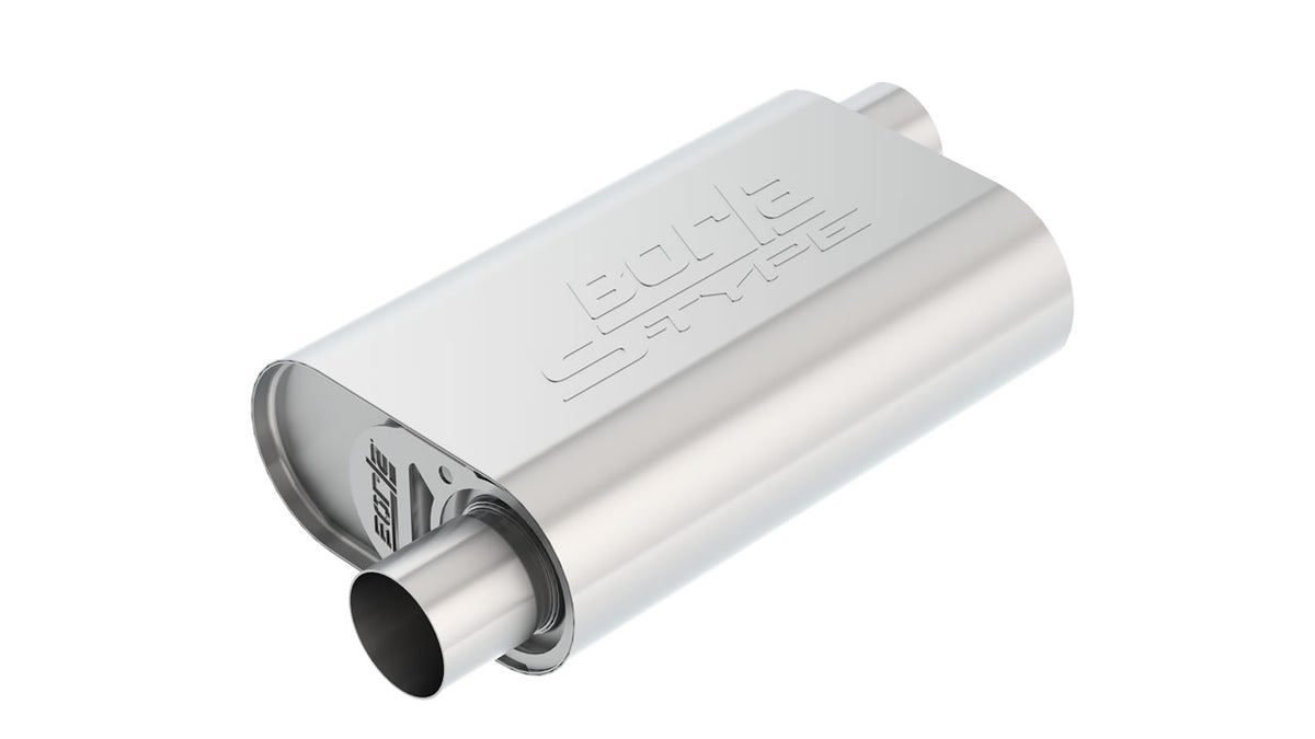 Borla 400853 CrateMuffler Oval Muffler 2.5 in Offset / Offset (14 x 4.35 x 9 in) for Big Block Chevrolet 396