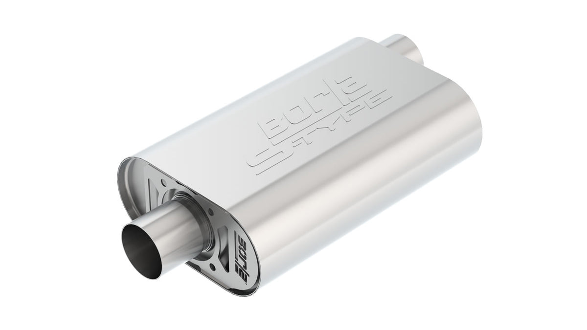 Borla 400940 CrateMuffler Oval Muffler Offset / Offset (14 x 4.35 x 9 in) for Mopar Big Block