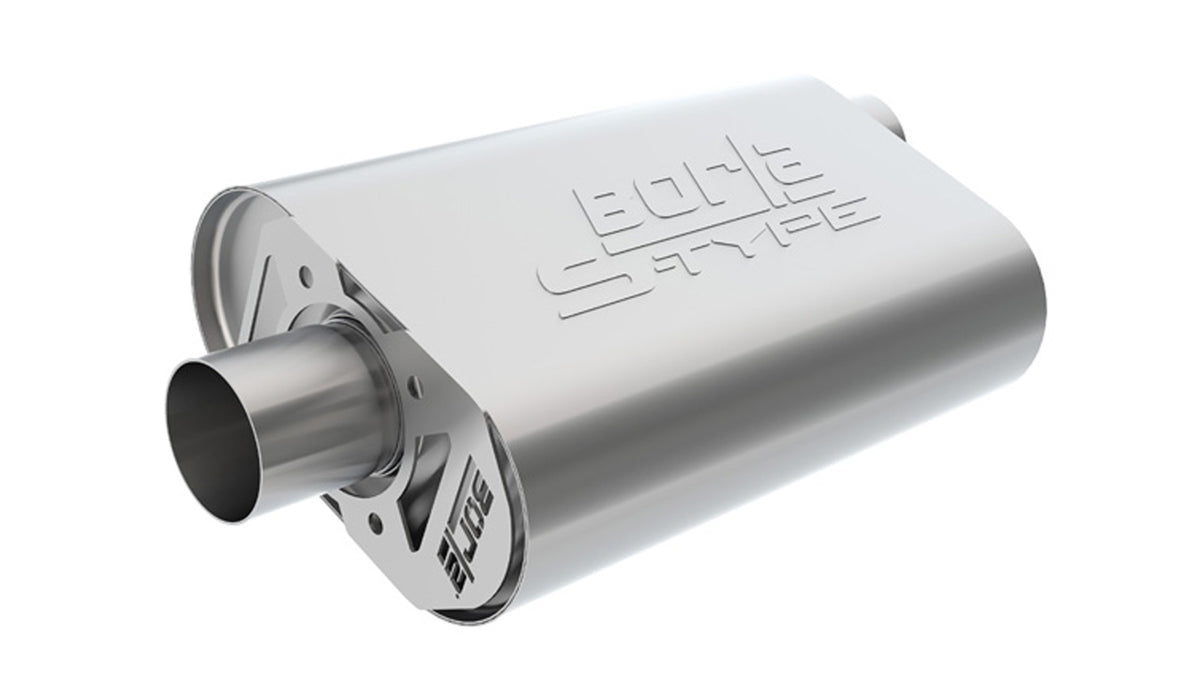 Borla 400944 CrateMuffler S-Type Oval Muffler 2.5 in Inlet / Outlet