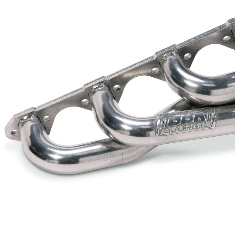 BBK Performance 15110 351W Swap Shorty Unequal Length Headers 1-5/8 Silver Ceramic for Fox Body Ford Mustang 351W Swap