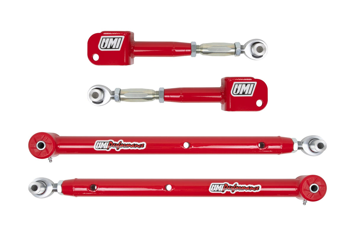 UMI Performance 401419-R Adjustable Upper and Lower Control Arm Kit Red