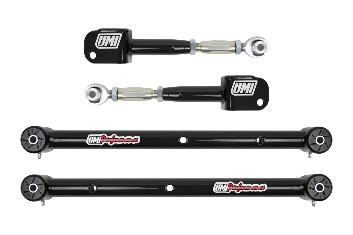 UMI Performance 401519-B Lower and Adjustable Upper Control Arm Kit Black