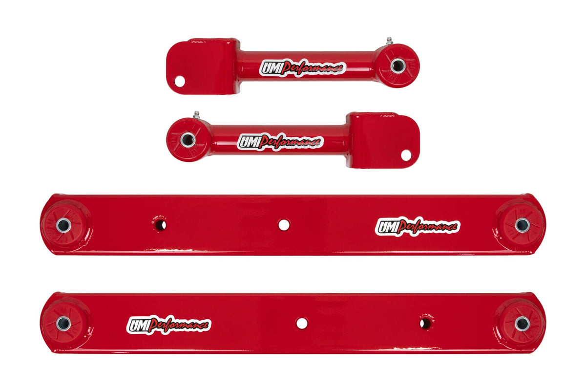 UMI Performance 402116-R Rear Control Arms Boxed Lowers Red for 1968-1972 A-Body