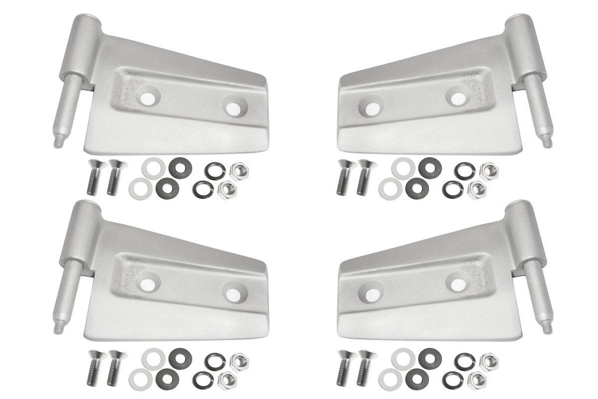 Kentrol 40575 Door Hinge Set 4 Piece for 2007-2018 Jeep Wrangler JK 2-Door - Bare Grey