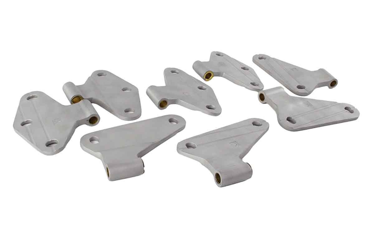 Kentrol 40581 Body Door Hinge Set 8 Piece for 2007-2018 Jeep Wrangler JKU 4-Door - Bare Grey