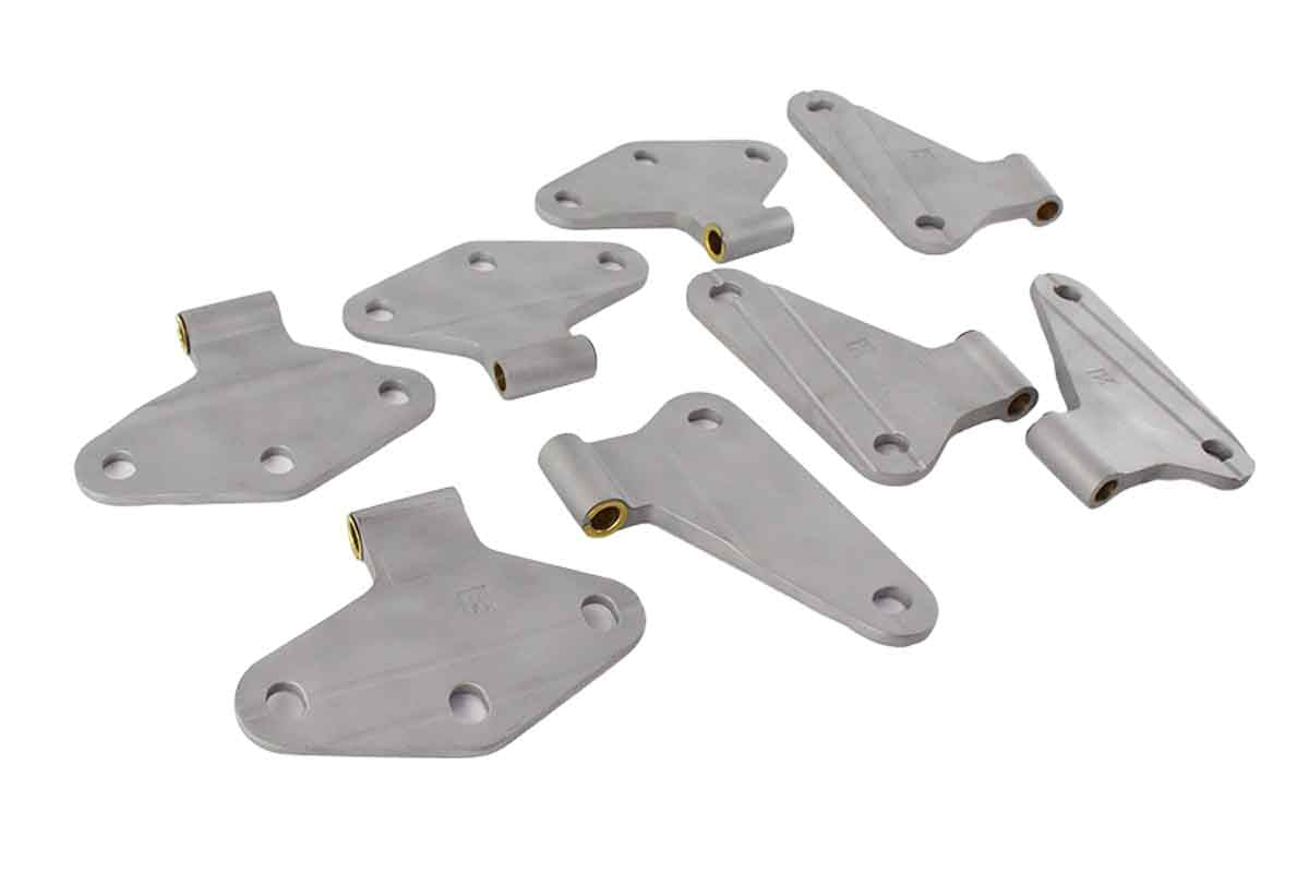 Kentrol 40581 Body Door Hinge Set 8 Piece for 2007-2018 Jeep Wrangler JKU 4-Door - Bare Grey