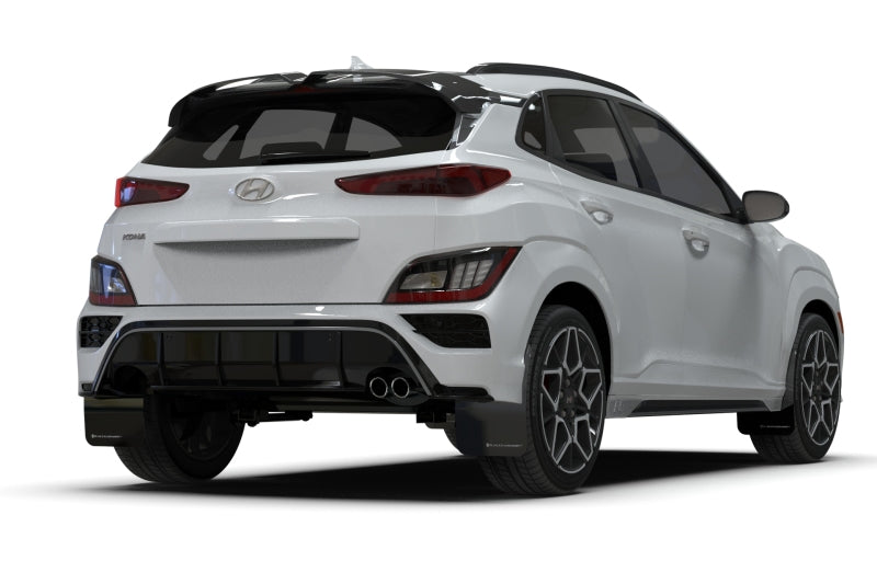 Rally Armor UR Mud Flaps - 2022-2023 Hyundai Kona - Black/Red Logo - #MF93-UR-BLK-RD