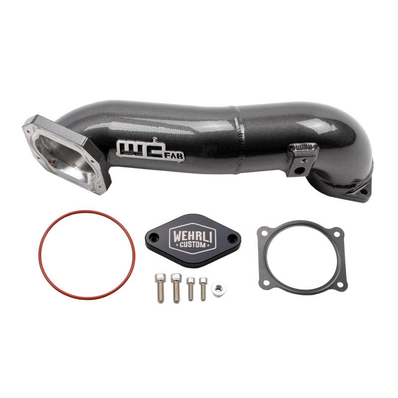 Wehrli Custom Fabrication WCF100328-GB Passenger Side Upper Intercooler Pipe Gloss Black for 2011-2016 Chevrolet Silverado / GMC Sierra 2500 HD / 3500 HD LML Duramax