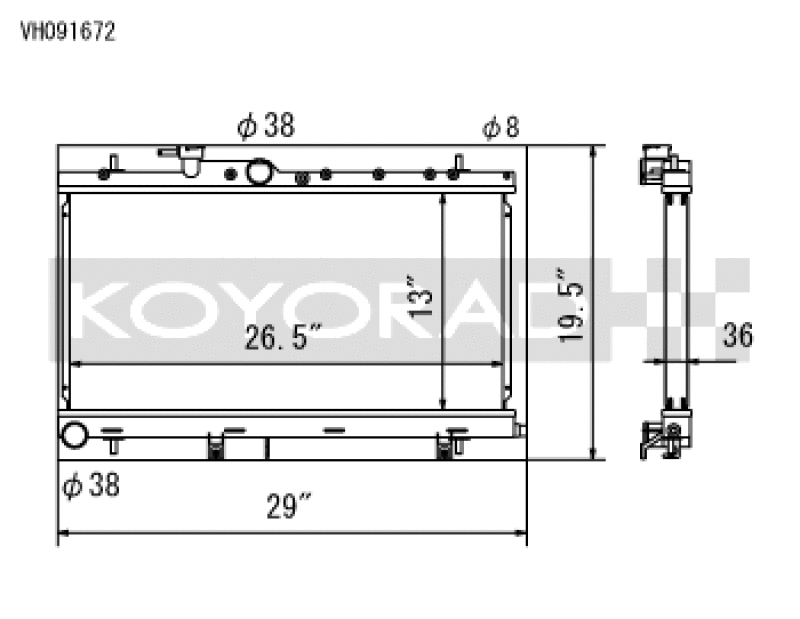 Koyo VH091672 for 03-07 Subaru Impreza WRX/STI (MT / w/ Filler Neck) Radiator