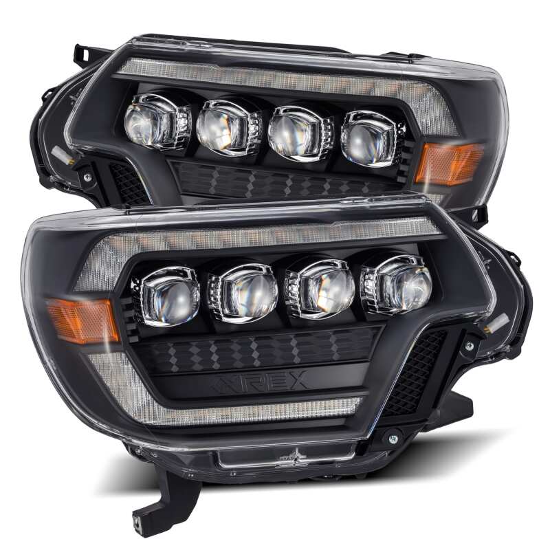 AlphaRex 880753 12-15 Toyota Tacoma NOVA LED Projector Headlights Plank Style Black w/Activation Light/Sequential Signal/DRL