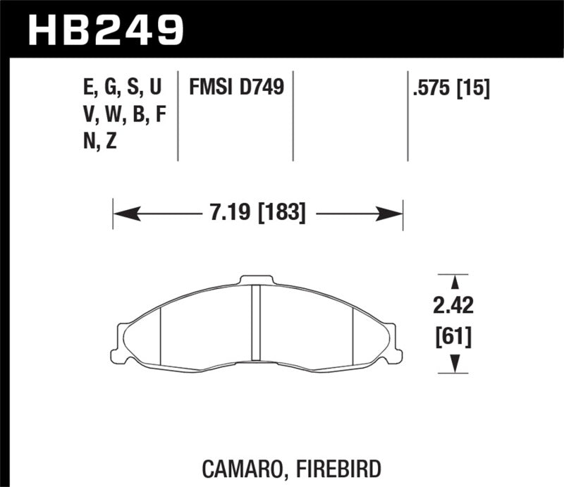 Hawk Performance HB249D.575 ER-1 Motorsport Brake Pads