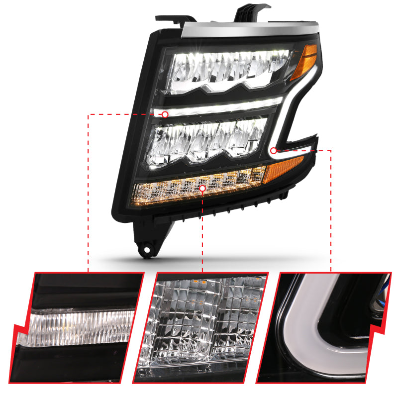 ANZO 2015-2020 Chevrolet Suburban LED Projector Headlights
