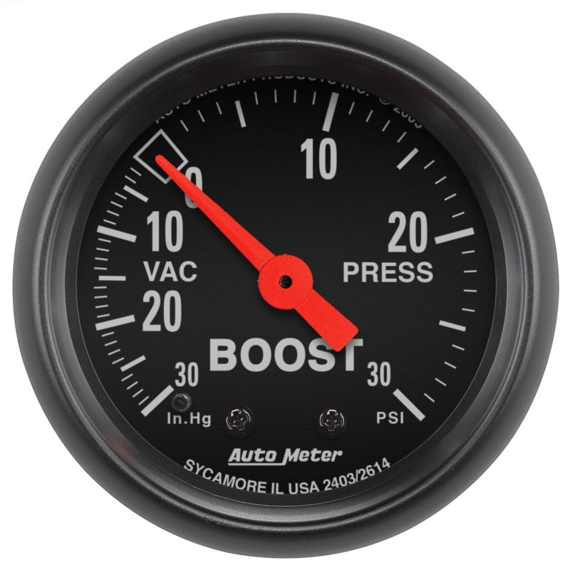 AutoMeter 2614 Z Series 52mm 30in Hg Vacuum / 30 PSI Mechanical Boost/Vacuum Gauge