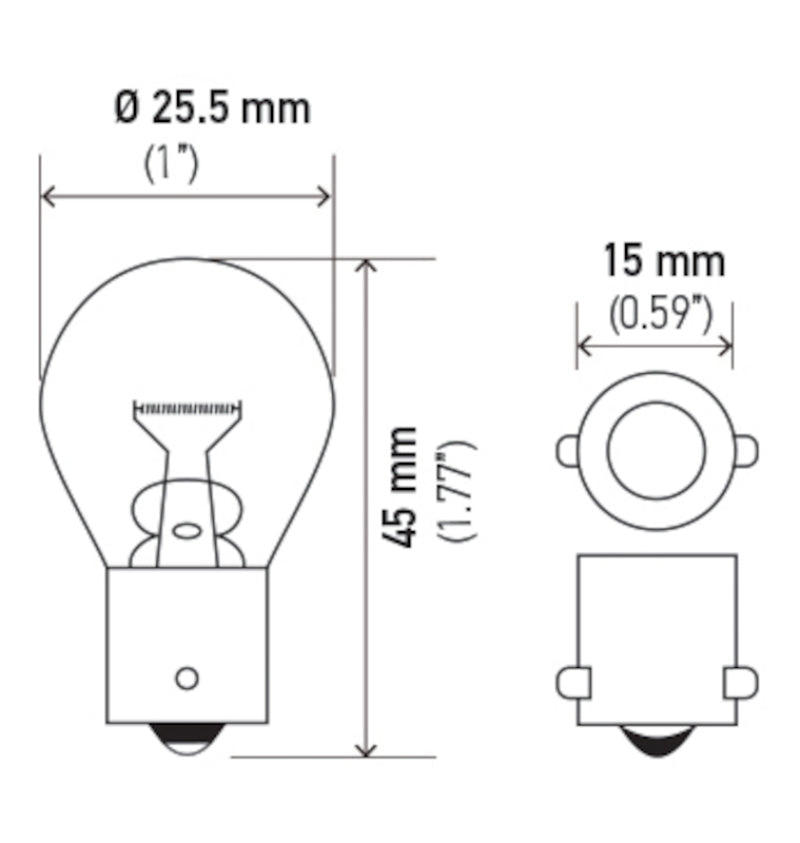 HELLA 7506TB 7506 12V 21W BA15s S8 Bulbs Pair
