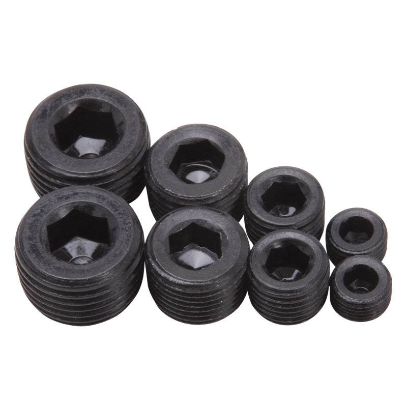 Edelbrock 8051 Fittings Pipe Plug Kit Internal Allen Head 1/8 in 1/4 in 3/8 in 1/2 in NPT Set