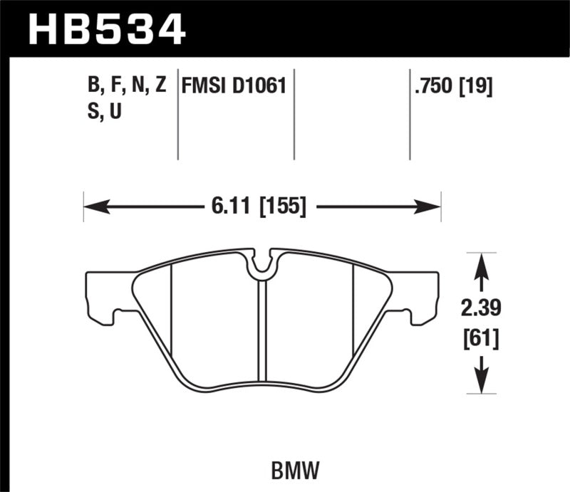 Hawk Performance HB534F.750 HPS Performance Street Brake Pads