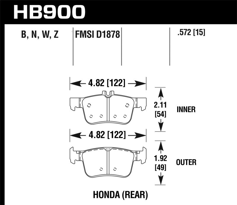 Hawk Performance HB900B.572 HPS 5.0 Street Brake Pads