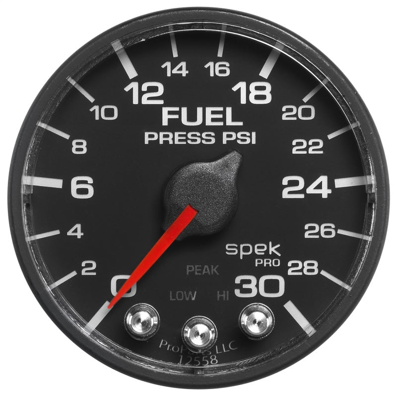 AutoMeter P316328 Spek-Pro 2-1/16in 30 PSI Fuel Pressure Gauge Stepper Black/Black