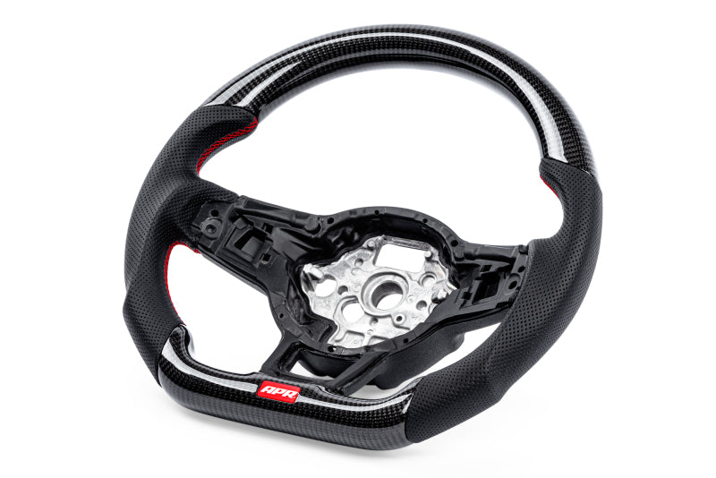 APR 15-26 Volkswagen Golf R/GTI/Jetta (MK7) Carbon Fiber/Red Stitch Steering Wheel (Non Paddles)