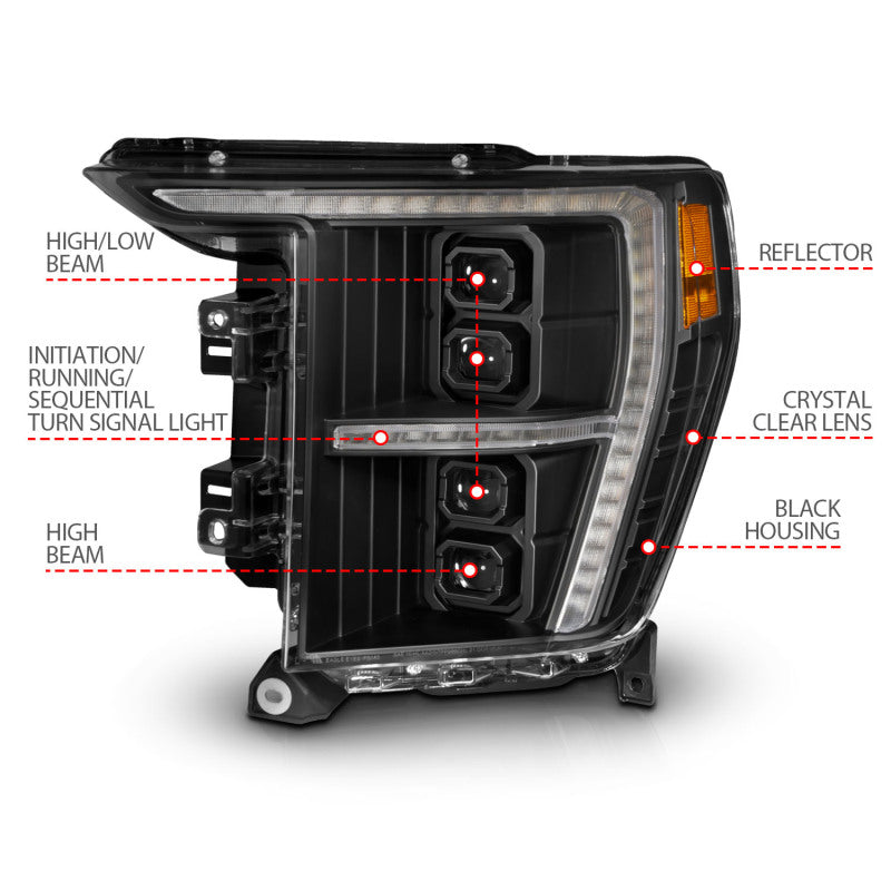 ANZO 2021-2023 Ford F-150 LED Projector Headlights