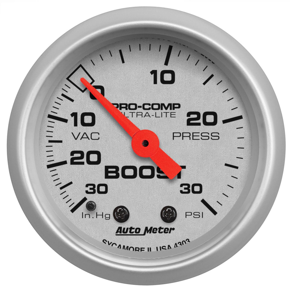 AutoMeter 4303 Ultra-Lite 52mm 30 PSI Mechanical Boost Gauge