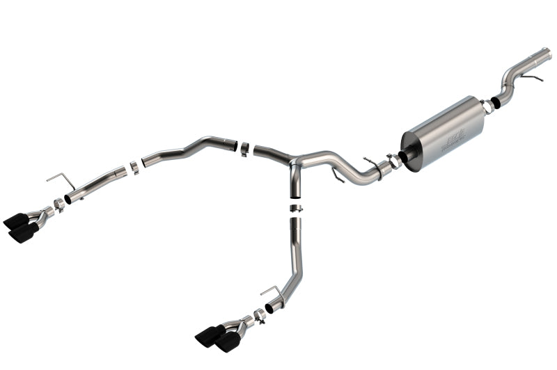 Borla 140858BC Cat-Back Exhaust System Touring with Black Chrome Tips for 2021-2026 Chevrolet Tahoe (Premier, High Country, Z71, RST) / GMC Yukon (Premier, High Country, Z71, RST) (6.2L V8)