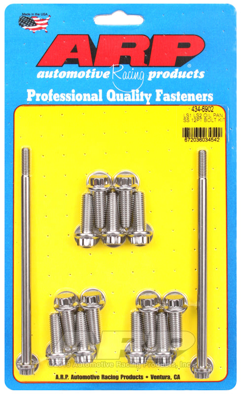 ARP 434-6902 for Chevy LS1 LS2 Stainless Steel 12 Point Oil Pan Bolt Kit