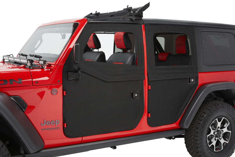 Bestop 20-26 Jeep Gladiator / 18-26 Wrangler JL Full Fabric Doors (Rear Black Diamond)