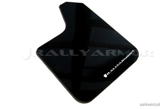 Rally Armor UR Mud Flaps - Universal - Black/White Logo - #MF12-UR-BLK/WH