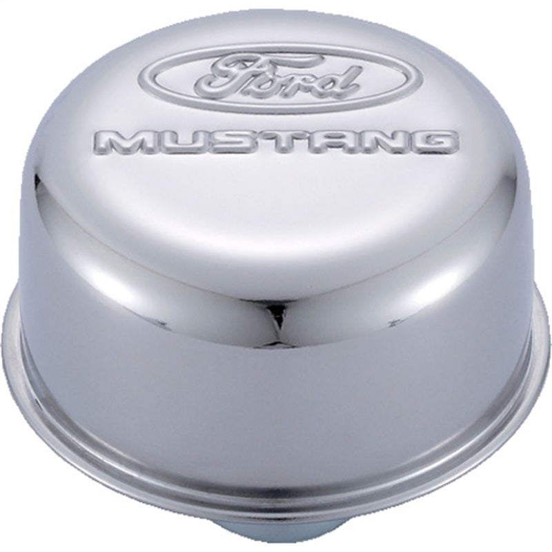 Ford Racing Chrome Breather Cap with Ford Mustang Logo