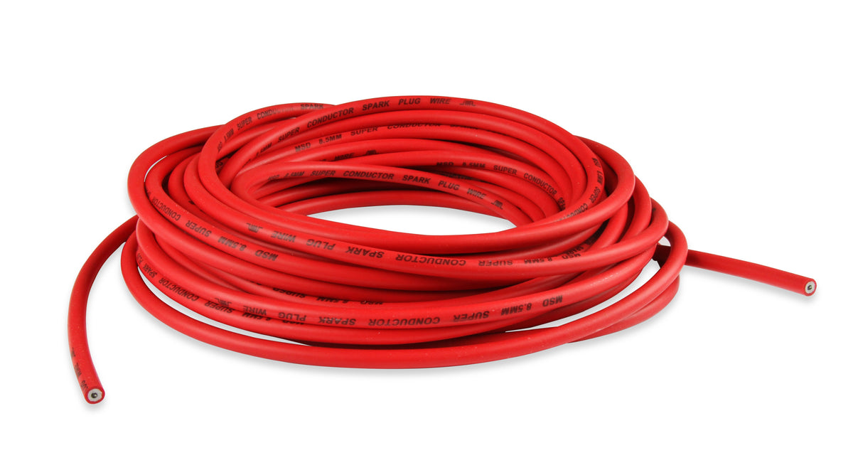 MSD 34029 Super Conductor Spark Plug Wire, Red 8.5mm, 50 Ft