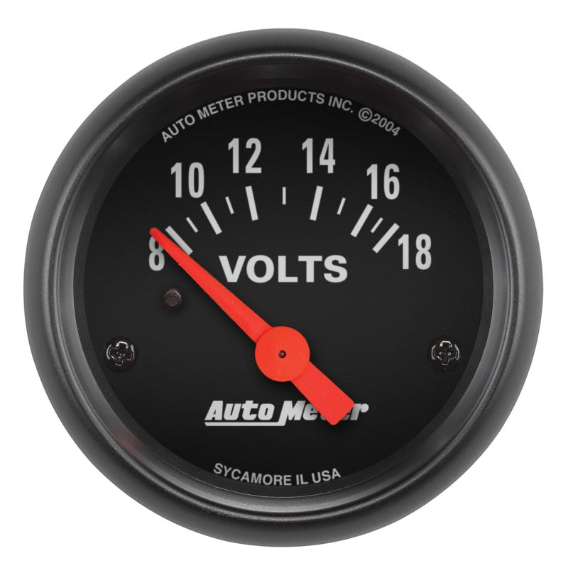 AutoMeter 2645 Z-Series 52mm 8-18 Volts Voltmeter Gauge