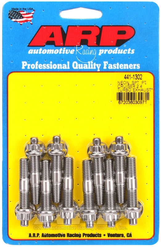 ARP 441-1302 for 03 Dodge Neon SRT/PT Cruiser EXhaust Stud Kit (10)