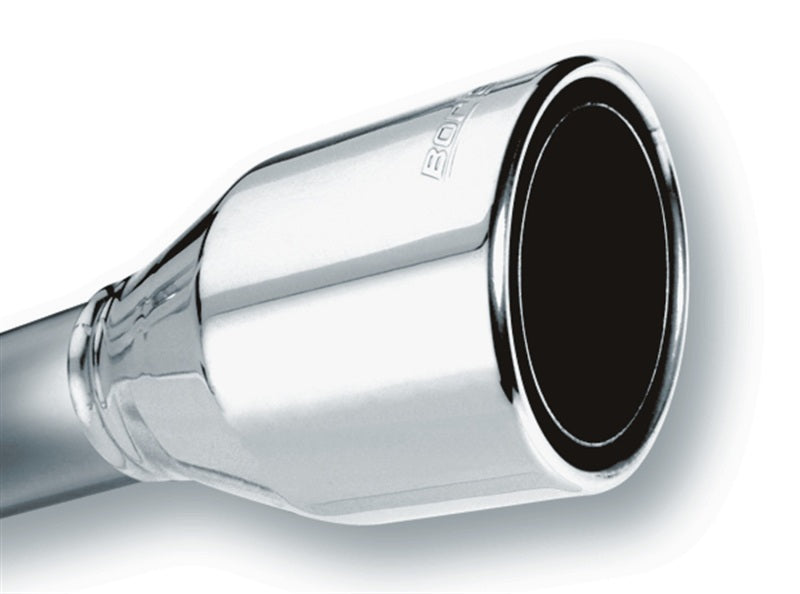 Borla 20247 2.5in Inlet 4.5in Round Rolled Angle Cut Phantom X 7.75in Long Embossed Universal Exhaust Tips - #20247