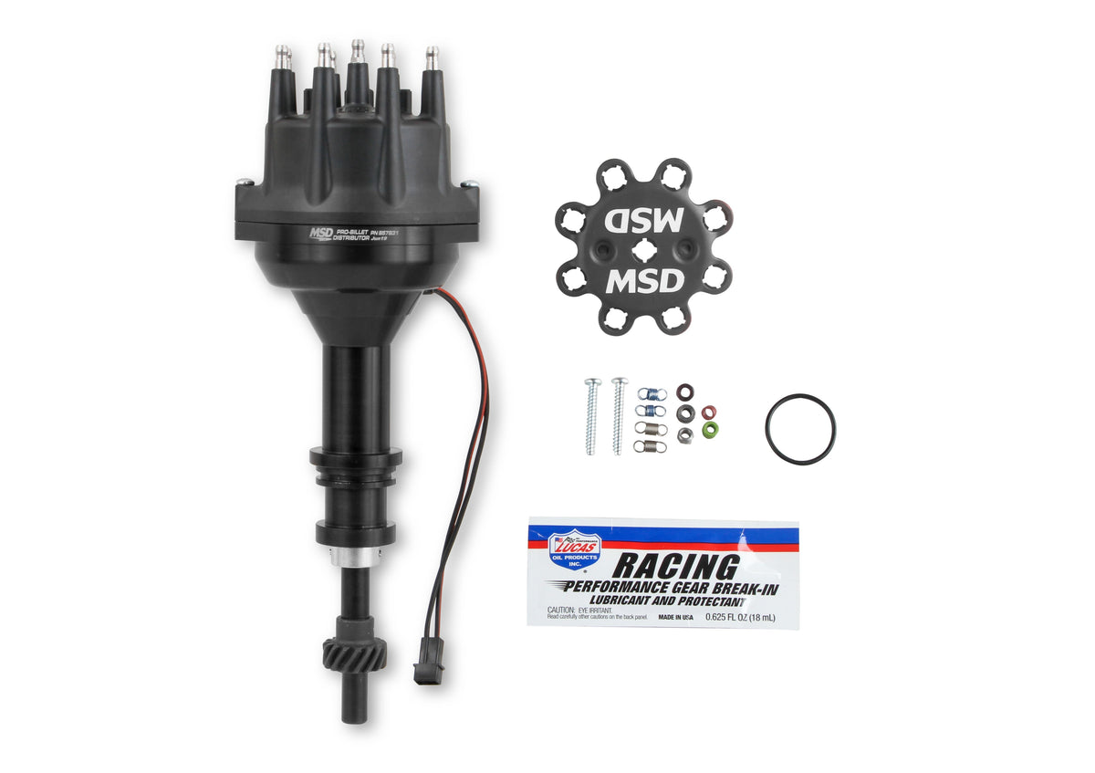 MSD 857831 Black Distributor, for Ford 351W, Pro-Billet w/Steel Gear