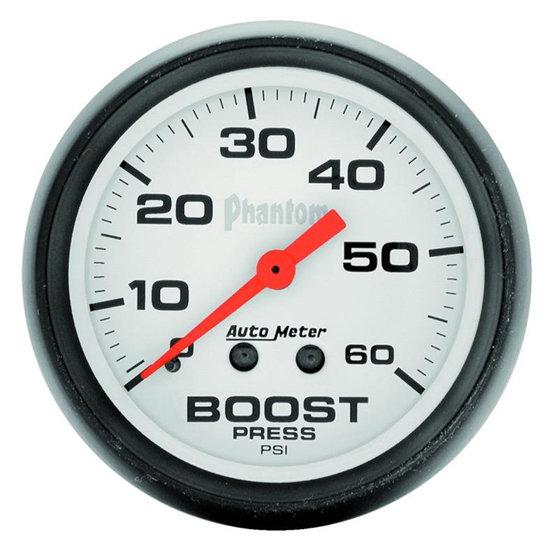 AutoMeter 5705 Phantom 52mm 0-60 PSI Mechanical Boost Gauge