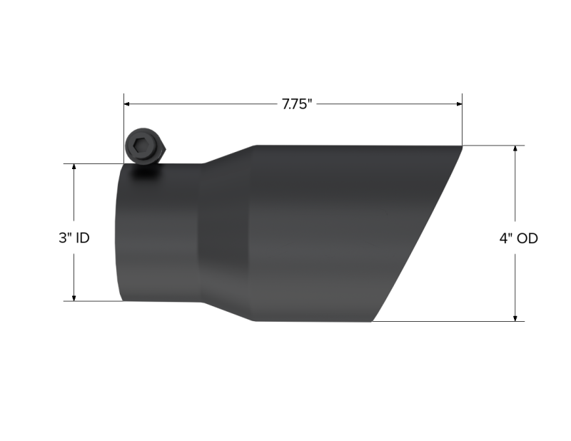 MBRP T5122BLK Exhaust Tip - 4" OD; Dual Wall Angled; 3" inlet; 8" length | Black Coated