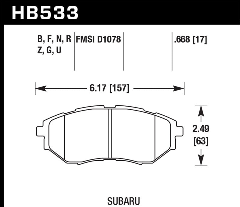 Hawk Performance HB533Z.668 Performance Ceramic Street Brake Pads