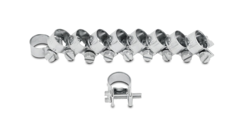 Vibrant Fuel Injector Style Mini Hose Clamps 8-10mm clamping range Pk of 10