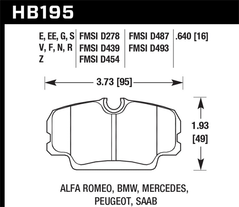 Hawk Performance HB195F.640 HPS Performance Street Brake Pads