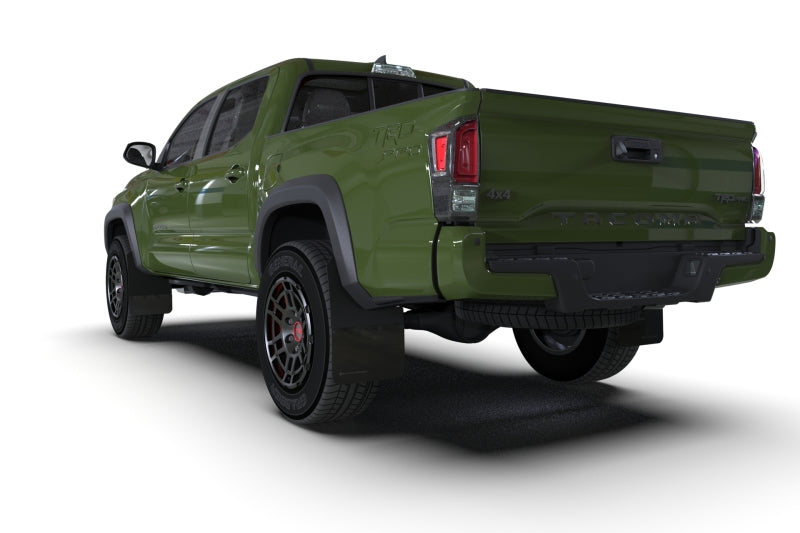 Rally Armor UR Mud Flaps - 2016-2023 Toyota Tacoma - Black/Green Logo - #MF94-BLK-AGN