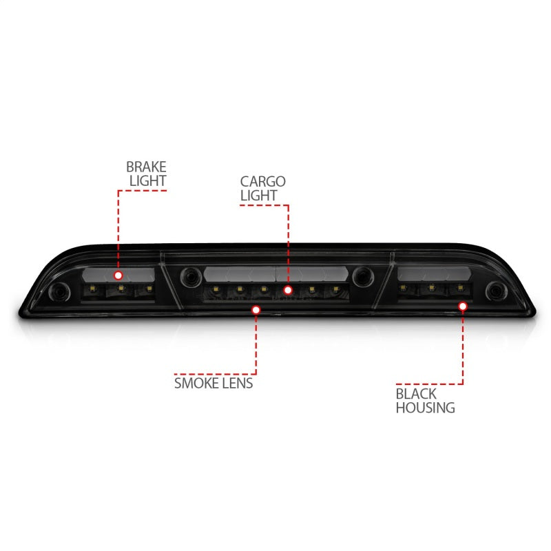 ANZO 15-23 Ford F-150 - F-450 LED Third Brake Light - Black Housing/Smoke Lens