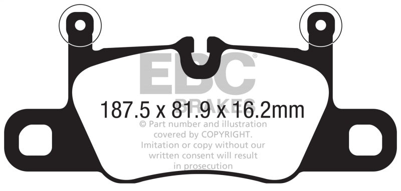 EBC 2016+ Porsche 911 (991/2 w/Cast Iron Rotors) 3.0TT Carrera Redstuff Rear Brake Pads DP32371C