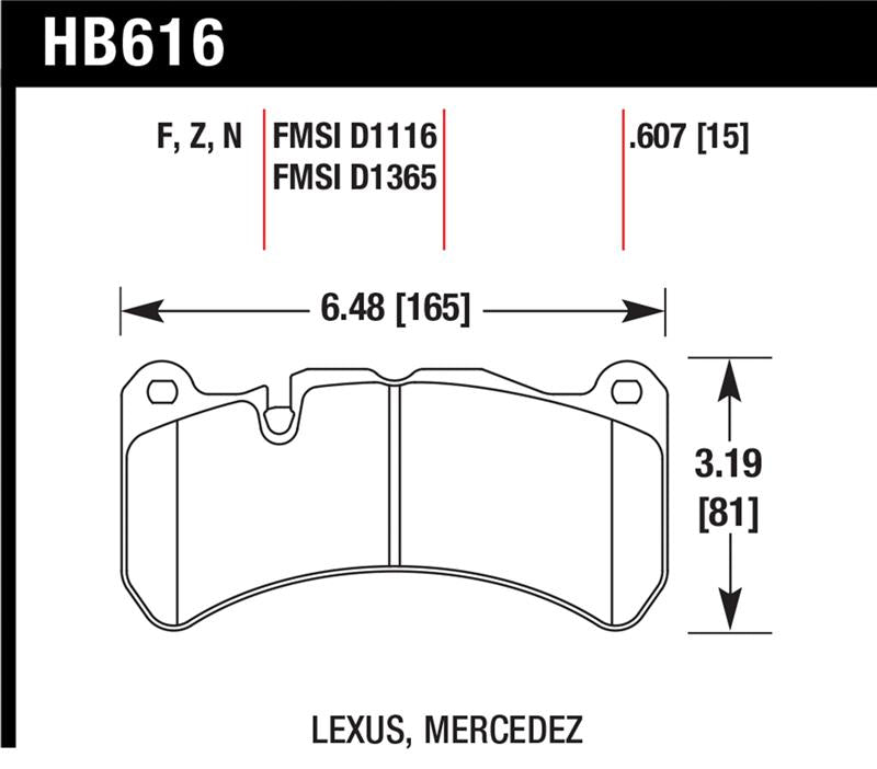 Hawk Performance HB616F.607 HPS Performance Street Brake Pads